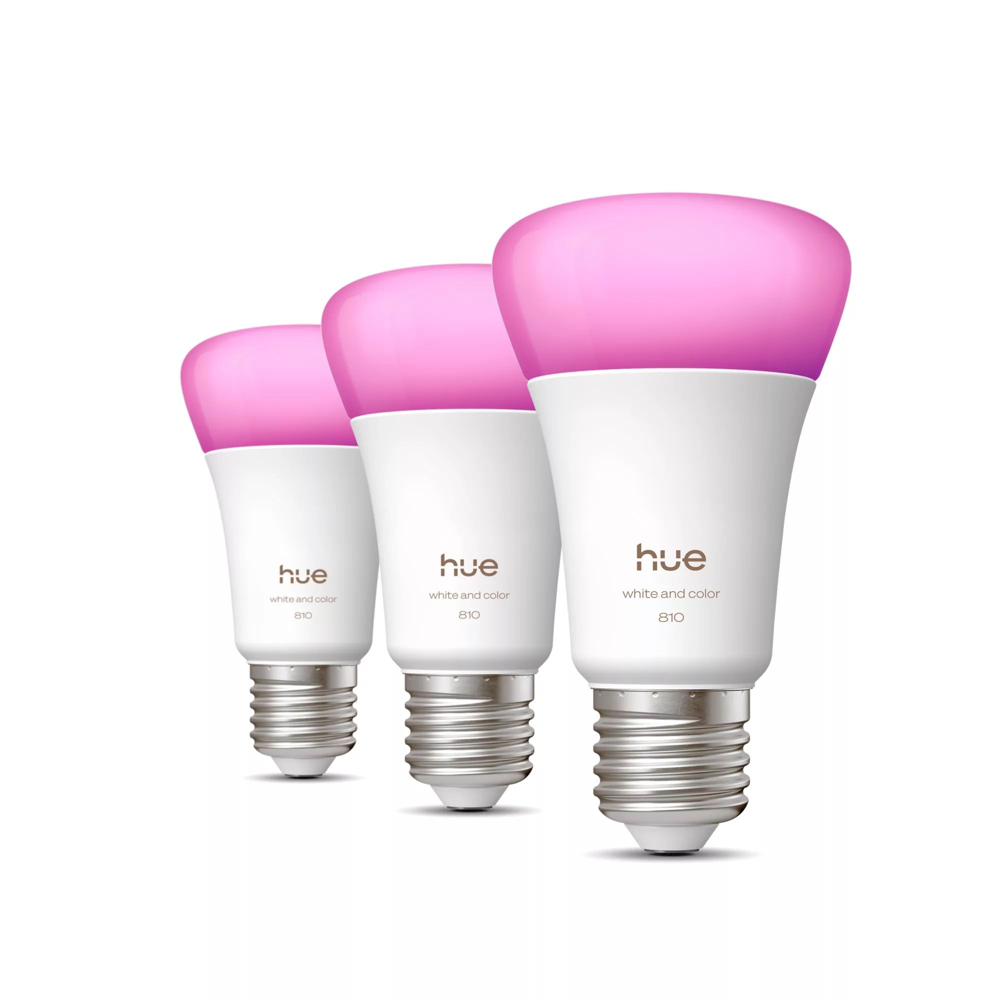 Philips Hue Slimme LED A60 lamp - Wit en Gekleurd Licht - E27 Fitting - 810 lumen - 3 stuks