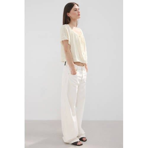 Mango Mango broderie top - ecru