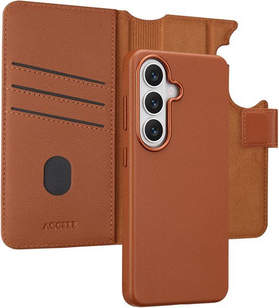 Accezz Leather Bookcase 2-in-1 met MagSafe voor de Samsung Galaxy S26 - Sienna Brown
