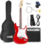 MAX Elektrische gitaar met gitaar versterker - MAX Gigkit - 4/4 - Rood