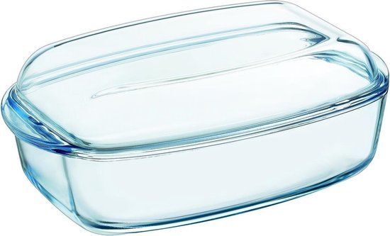 Pyrex Essentials - Rechthoekige Schaal met Deksel - 4.5 liter - Transparant