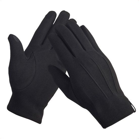 Selencia Suède Look Touchscreen Handschoenen - Vrouwen - Maat M - Zwart