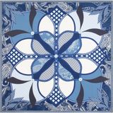 Roeckl Sjaal Flower Mandala 64x64 Zijde Multi Navy Blauw Vrouwen