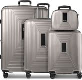 Redolz Essentials 14 4-wiel kofferset + beautycase 4 stuks met stretchvouw - Harde bagage - TSA slot - coffee grey metallic