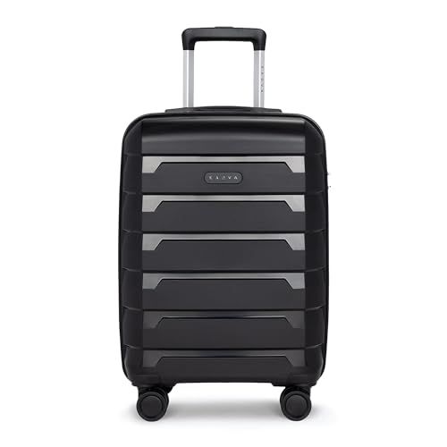 KADVA Cayes Reiskoffer op wielen, 42-113 liter, handbagage, harde schaal met 4 360 zwenkwielen, gecodeerd slot met eigen code, kleur zwart, zwart, 113 L, koffer
