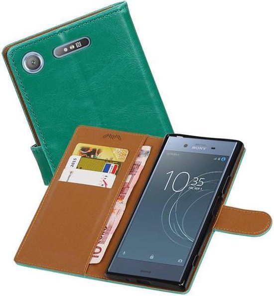 BAOHU Book Case Sony Xperia XZ1 - Groen - Portemonnee Hoesje - 3 Pasjes