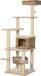 PawHut Poteau griffoir avec grotte pour chat - Beige et marron - 174cm - Plusieurs étages