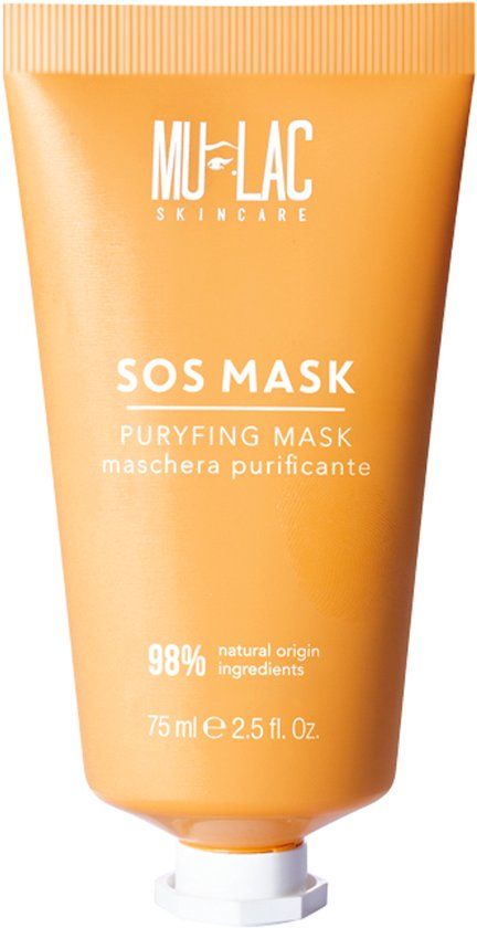 Mulac Cosmetics SOS Mask Cleansing Mask for Impure Skin with Blackheads or Acne Tendency Vegan 75ml
