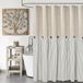 Merkloos Douchegordijn Beige Grijs Gestreept 183x183 cm