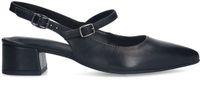 No Stress - Dames - Zwarte leren slingbacks - Maat 41
