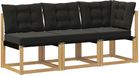 vidaXL - 3-delige Outdoor Midden- en Hoekbank Wit