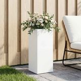 VidaXL Plantenbak wit 20 x 20 x 50 cm koudgewalst staal