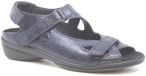 Durea 7258 Platte Sandalen Dames Blauw Leer Klittenband E