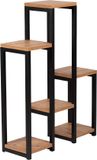 en.casa Plantenstandaard Rosenholm 78,5x56x20 cm zwart en houtkleurig