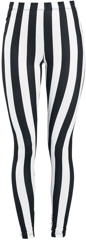 Gothicana by EMP Gothicana Zwart/wit gestreepte legging - Dames - 5XL
