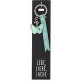 Depesche sleutelhanger vlinder met tekst lederen label kleurrijk.