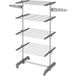Sèche-linge étendoir pliable ailes latérales utilisation intérieure et extérieure 142 x 55 x 172 cm 4 niveaux gris