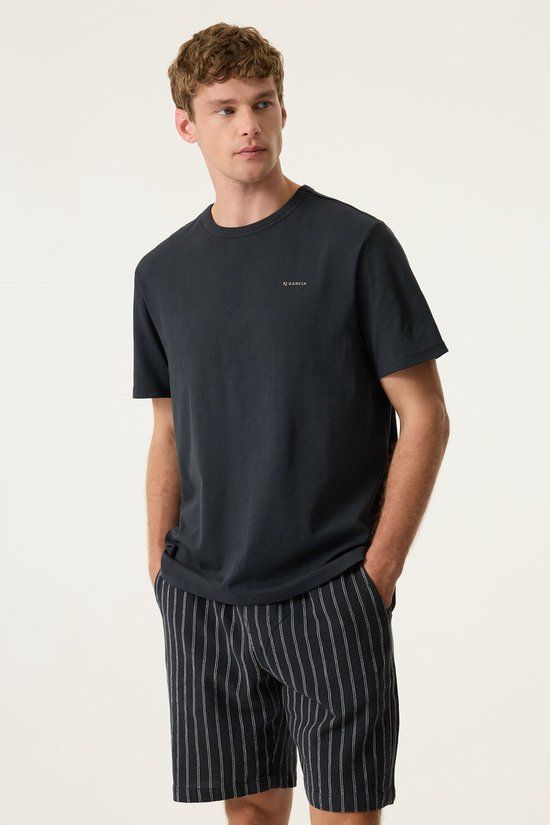GARCIA Heren Backprint T-shirt Blauw Korte mouw
