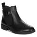 Maciejka Chaussures en cuir noir naturel avec talon de 3 cm, fermeture éclair, insert en caoutchouc et bout rond