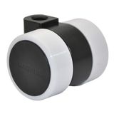 WAGNER Design meubelrol/soft-zwenkwiel - LOGO - diameter Ø 38 mm, bouwhoogte 40 mm, zwart/grijs, draagkracht 50 kg - Made in Germany - 01023901