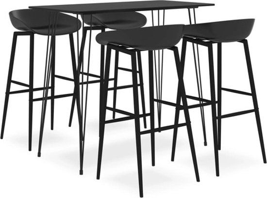 vidaXL 5-delige Barset zwart