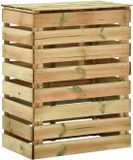 vidaXL Compostbak met lattenrooster Groen 110 x 58 x 113 cm Massief