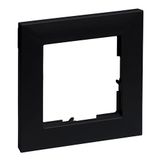 LEGRAND, SEANO enkelvoudig frame, thermoplast, halogeenvrij, afmetingen: 87 x 87 mm, kleur: zwart gelakt, 765371