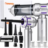 Renovey Aspirateur à Main Sans Fil 3-en-1, 20000 Pa, Souffleur à Air Comprimé et Pompe à Air