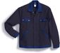 BP 1454-720-10-60/62 werkjas, verborgen drukknoopband en zakken, 305,00 g/m² versterkt katoen, donkerblauw/koningsblauw, 60/62
