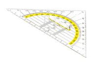 TSI Geodriehoek met handvat, 16 cm, transparant, art. 46318