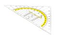 TSI Geodriehoek met handvat, 16 cm, transparant, art. 46318