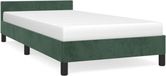 vidaXL Cadre de lit 90x190 cm Velours Vert foncé
