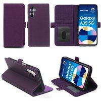 XEPTIO Purple Case for Samsung Galaxy A35 5G, Protective Flip Wallet with Card Holder
