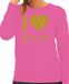 Bellatio Decorations Apres ski sweater dames - I love Apres ski - roze - glitter goud - wintersport S