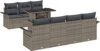 vidaXL - Tuinbank - Set - 8 - st - Grijs - poly - rattan