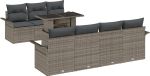 vidaXL - Banc de jardin - Set - 8 - pièces - Gris - poly - rotin