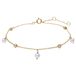 Lucardi - Dames 14 karaat armband met zirkonia en zoetwaterparel - Armband - 14 Karaat Goud - Goud - 19 cm
