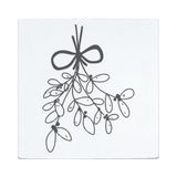 May and Berry Houten stempel - maretak, 45x45mm, wit