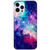 Apple iPhone 12 Pro Max Galaxie bleue bedrukt siliconen hoesje