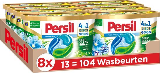 Persil 4in1 Discs Freshness by Silan Wascapsules - Wasmiddel Capsules - Voordeelverpakking - 8 x 13 wasbeurten