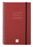 Finocam 742757425 Afsprakenboek (dagelijks) Bordeaux A5 Softcover Spiraalband Elastische band FSC