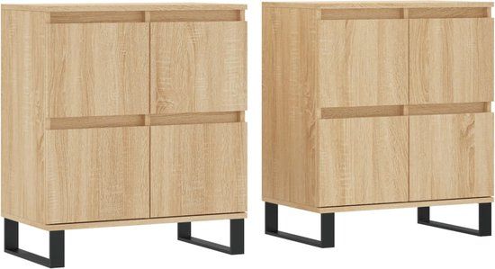 vidaXL Dressoir Sonoma Eiken Bewerkt Hout
