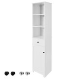 SoBuy BZR17-W Hoge Badkamerkast - 40x150x33cm Wit, Ruime Opbergruimte