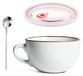 Grande tasse en céramique avec couvercle et cuillère