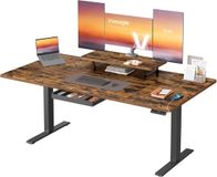 VASAGLE In hoogte verstelbaar bureau, 160 x 80 cm, Vintage bruin