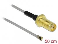 DeLOCK 90399 - Adapterkabel - 0,5 m - Goud, Grijs, Zwart