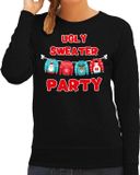 Bellatio Decorations Shoppartners Bv Ugly sweater party Kerstsweater / kersttrui zwart voor dames - Kerstkleding / Christmas outfit S