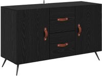 vidaXL Dressoir Zwart Eiken 100 x 36 x 60 cm Bewerkt Hout