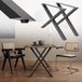 Pieds de table forme X 60x72 cm anthracite acier set de 2