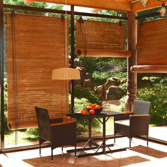 The Living Store Tuinset - PE-rattan - Zwart - 2-zits